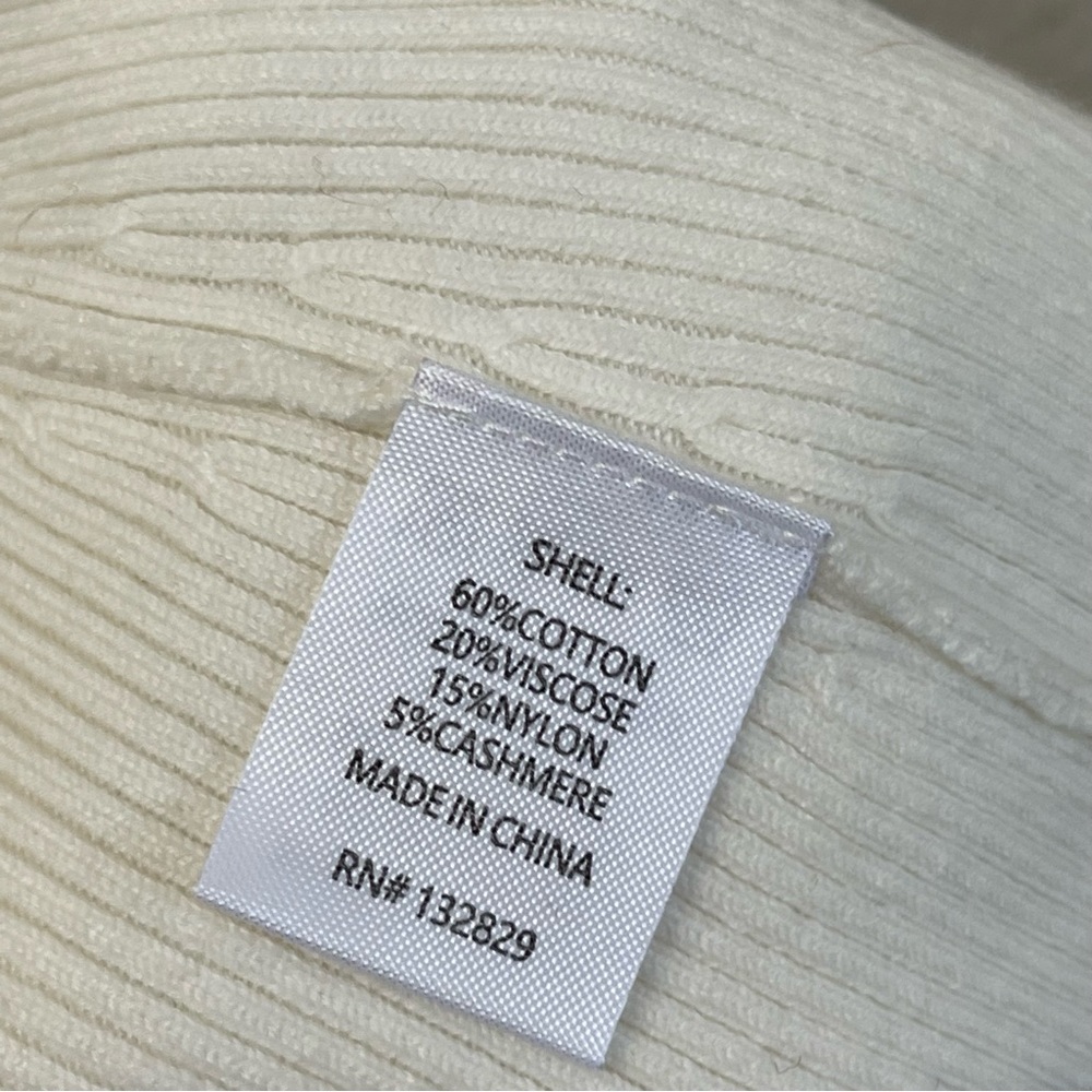Weekend Stories Lux Ribbed Cardigan Ivory Size XS - Picture 4 of 6